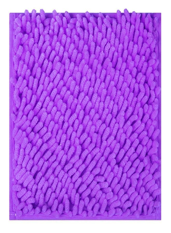 Gosodeny 10'' Locker Rug Purple School Cute Decor with Anti-Slip Backing Chenille Material Furry and Cute Style Locker Accessories - Image 1